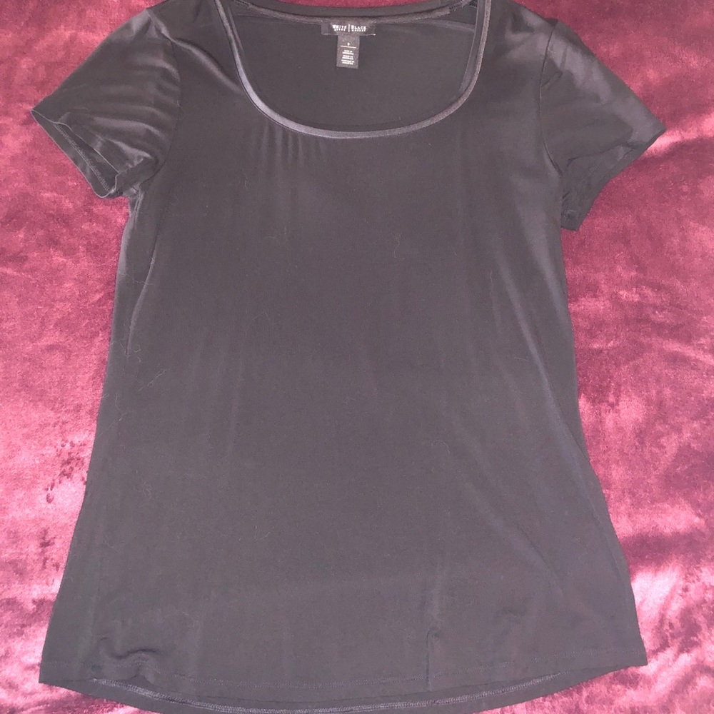 Silky black top with mini pocket